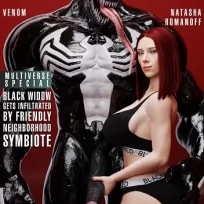 Art by Cyberbolt – Blacked – Black Widow x Venom