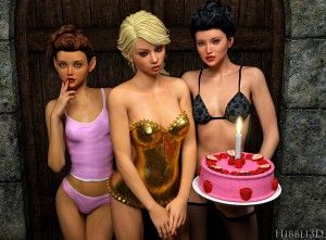 Art by Hibbli3D – Birthday Party with hot Girls