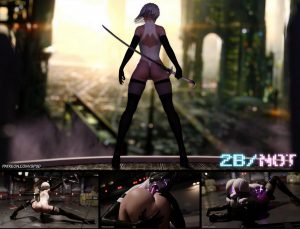 Art by Squarepeg3D – 2BNot – NieR Automata