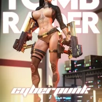 Art by TheJadeRabbit – Tomb Raider – Cyberpunk