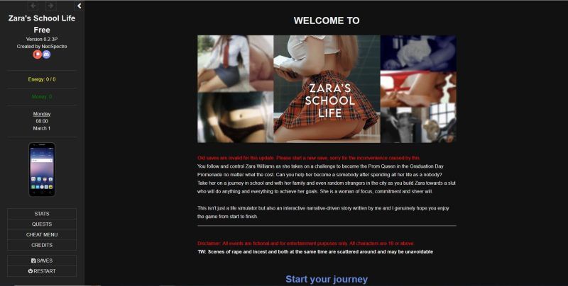 NeoSpectre – Zara’s School Life – Version 0.105