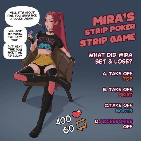 Art by Godlem – Mira’s Strip Poker Strip Game (KPop Demon Hunters) sxshentai.com