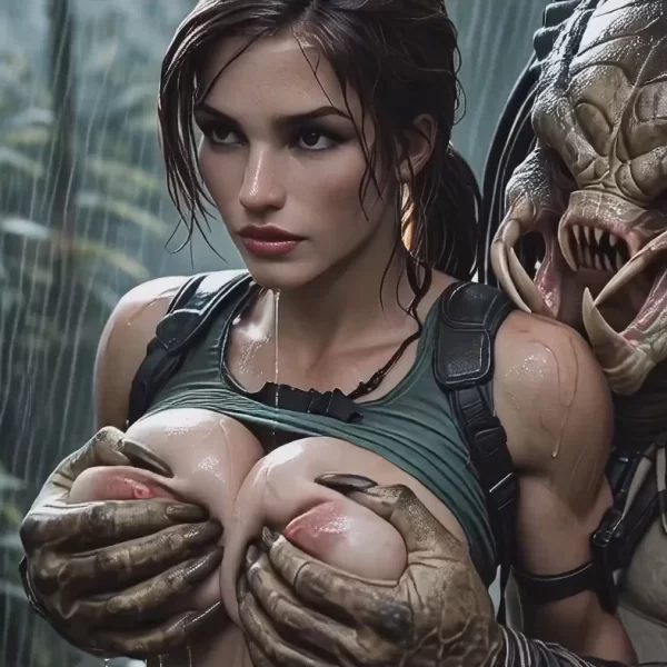 AiPorn – Lara Croft VS Predator (Creampie)