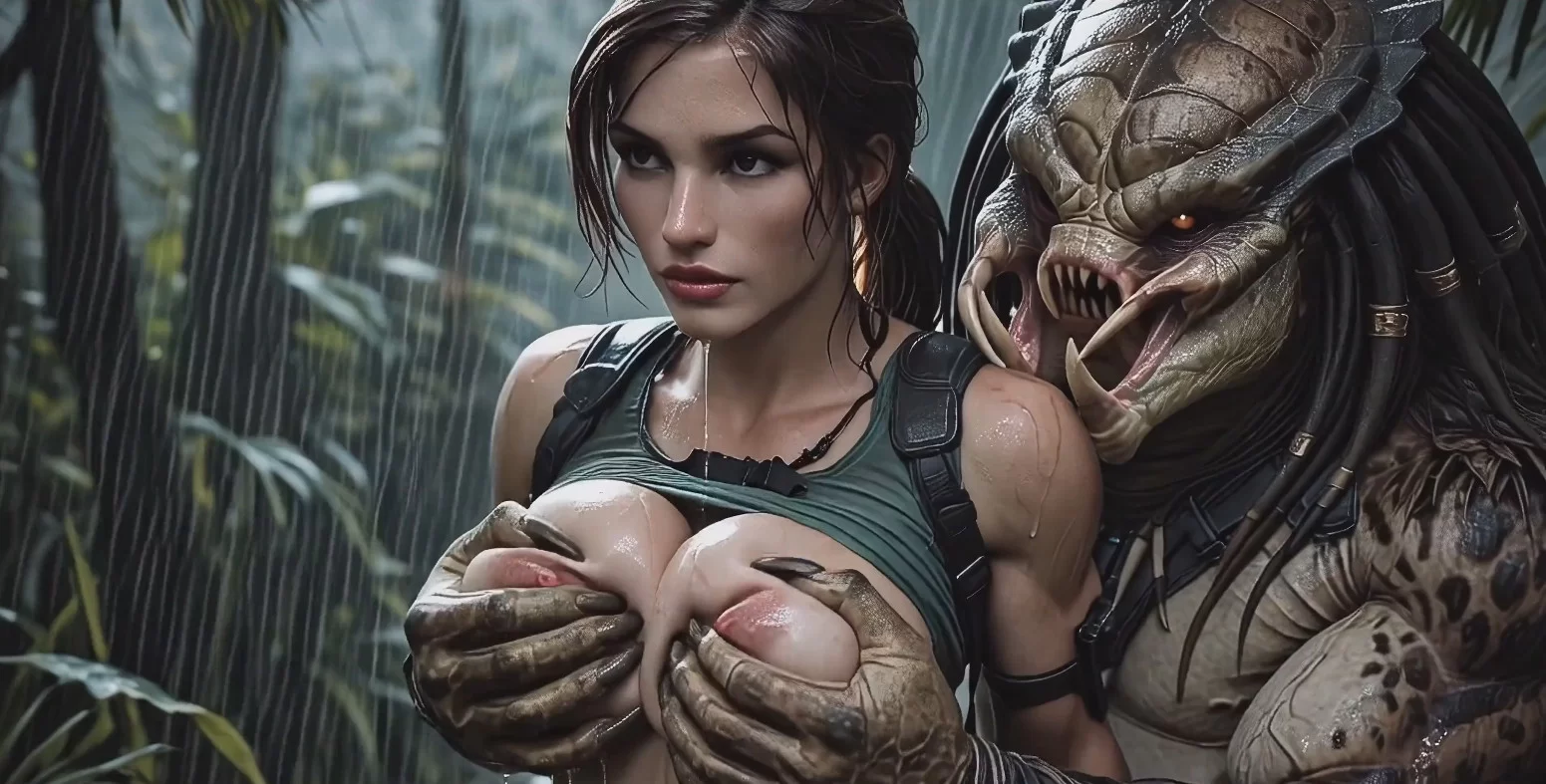 AiPorn – Lara Croft VS Predator (Creampie)