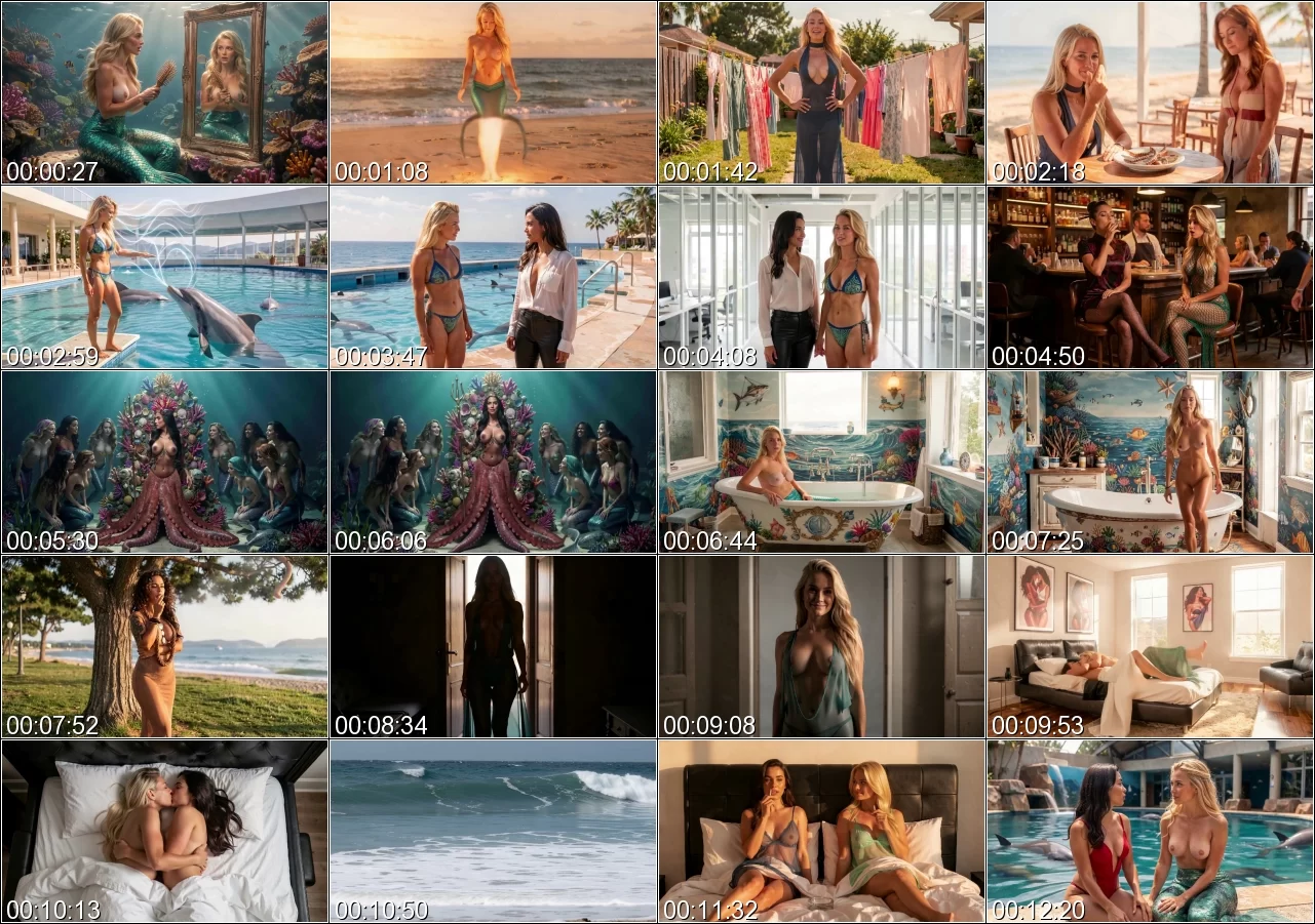 Lesbian mermaid romance (AI Porn)